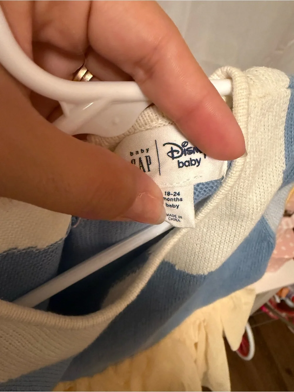 Baby GAP x Disney Blue & Cream Striped Knit Sweater dress Snow White